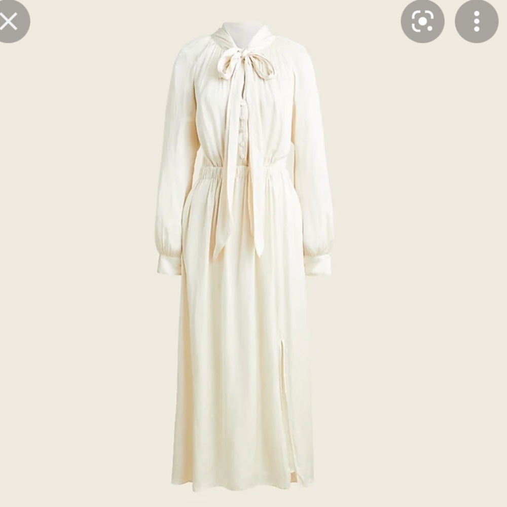 J. Crew Featherweight Satin Tie-Neck Dress